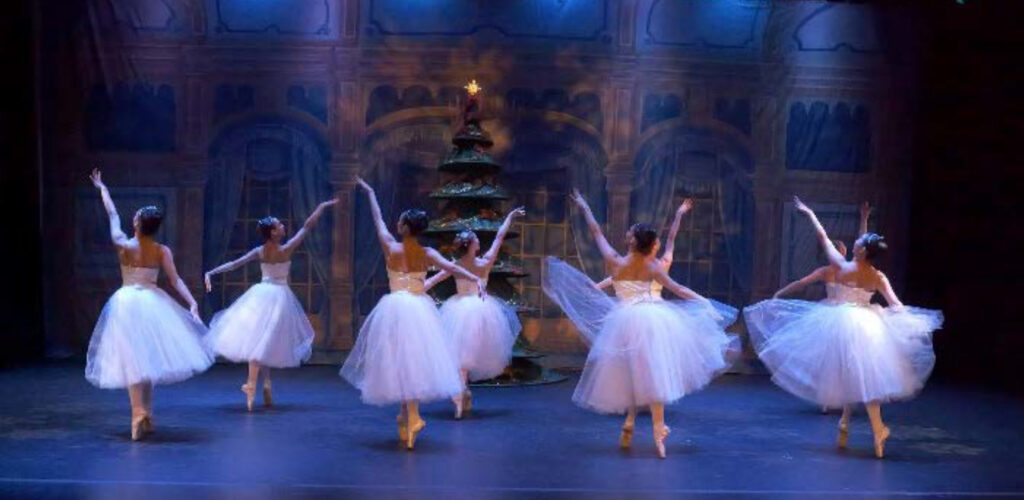 Nutcracker dancers on stage